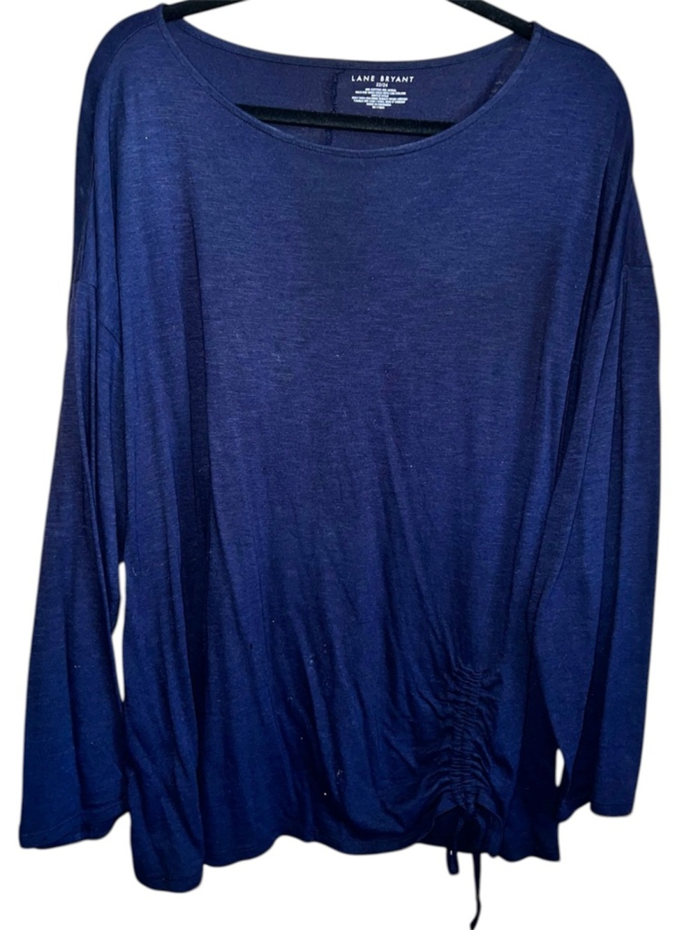 𝐋𝐀𝐍𝐄 𝐁𝐑𝐘𝐀𝐍𝐓 | BLUE LONG SLEEVE RUCHED HEM TOP